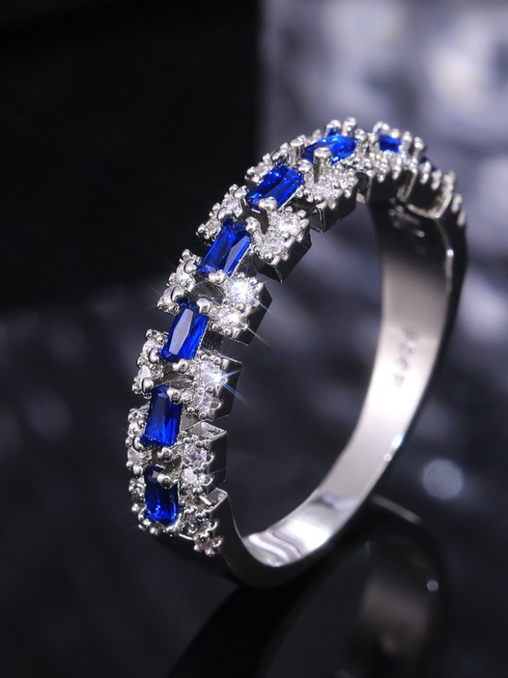 Dainty Gems Full Around Zircon Trendy Eternity Fashion Rings for Women, PD460 - Picture 2 of 5